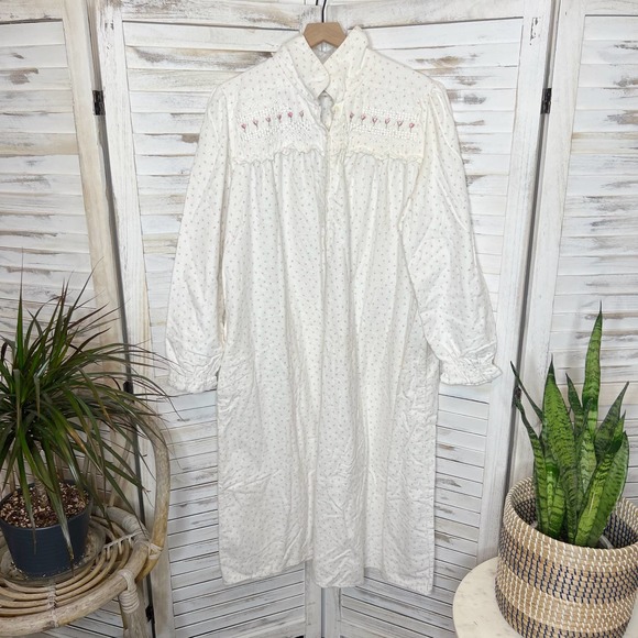 AMANDA STEWART COUNTRY Women's VINTAGE Cotton Flannel Sleep Dress Rosebud XL - Picture 12 of 12